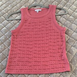 Coral Beaded Tank Top